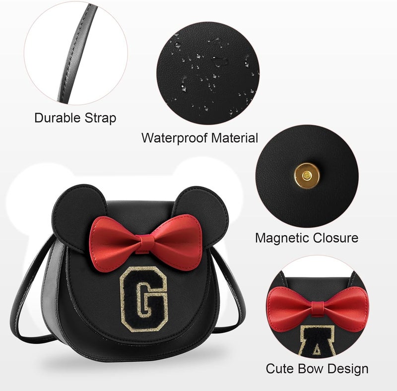 Iqimott Toddler Purse Girl Wallet for 2-10 Year Old Birthday Gift, Personalized Kids Little Mouse Ear Bow Crossbody Shoulder Purse - Image 3